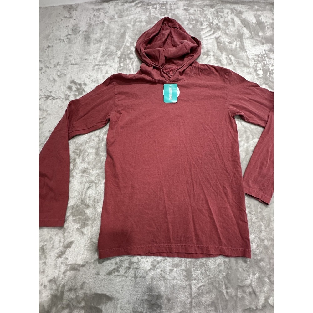 Comfort Colors Hoodie Sweatshirt Men's Size Small Crimson Red Long Sleeve NWT
